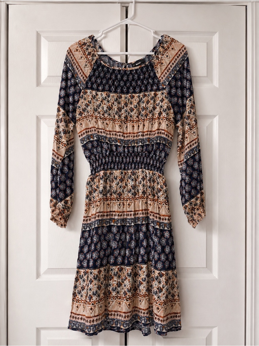 B Collection by Bobeau Dress Small Boho Paisley Print with L/S
